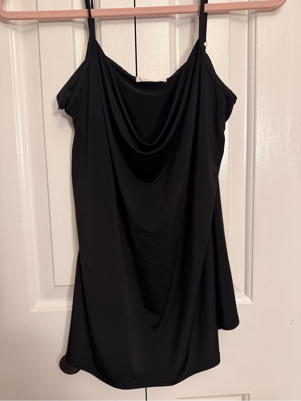 Black Draped Cowl Neck Spaghetti Strap Top M